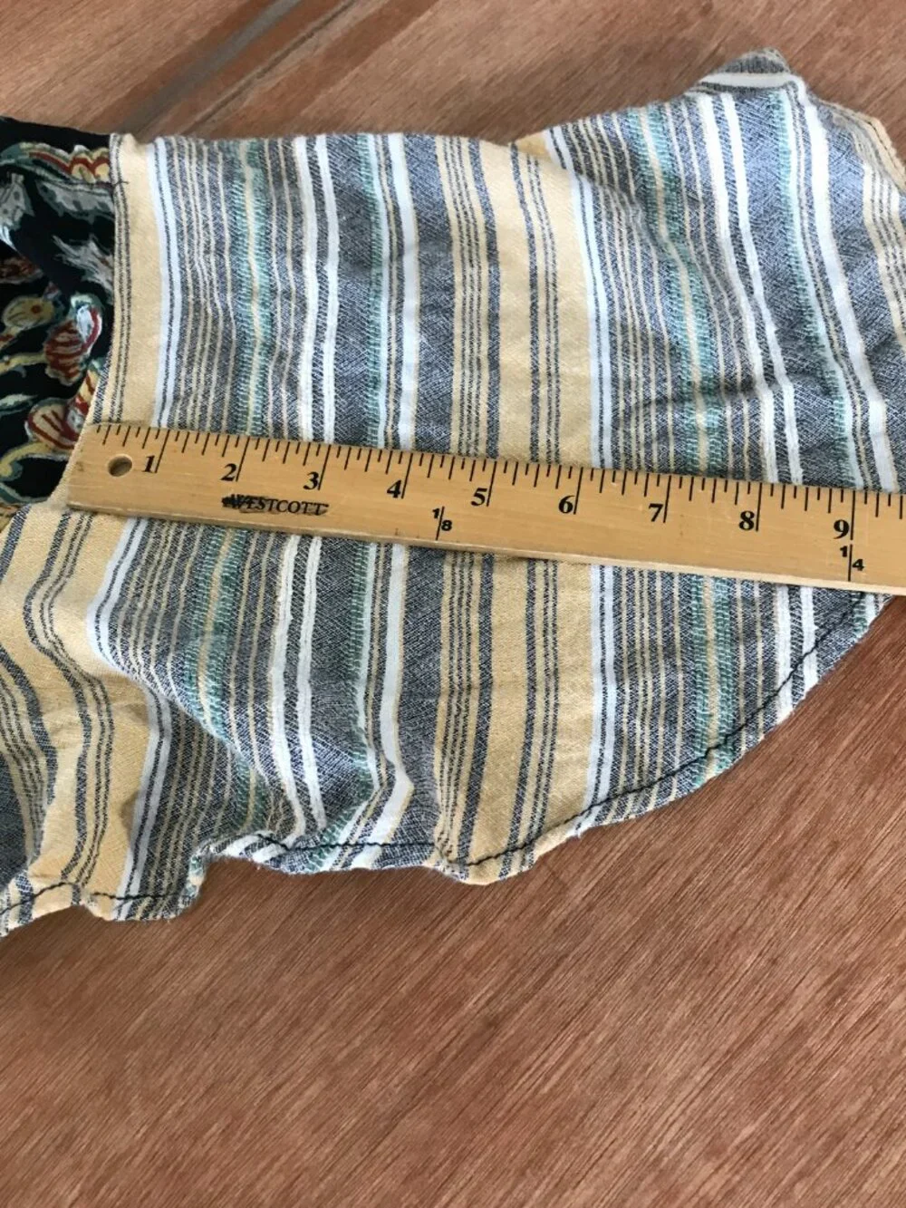 Free People Under The Sun Tunic Top Women XS Yellow Striped Flutter Sleeve Boho